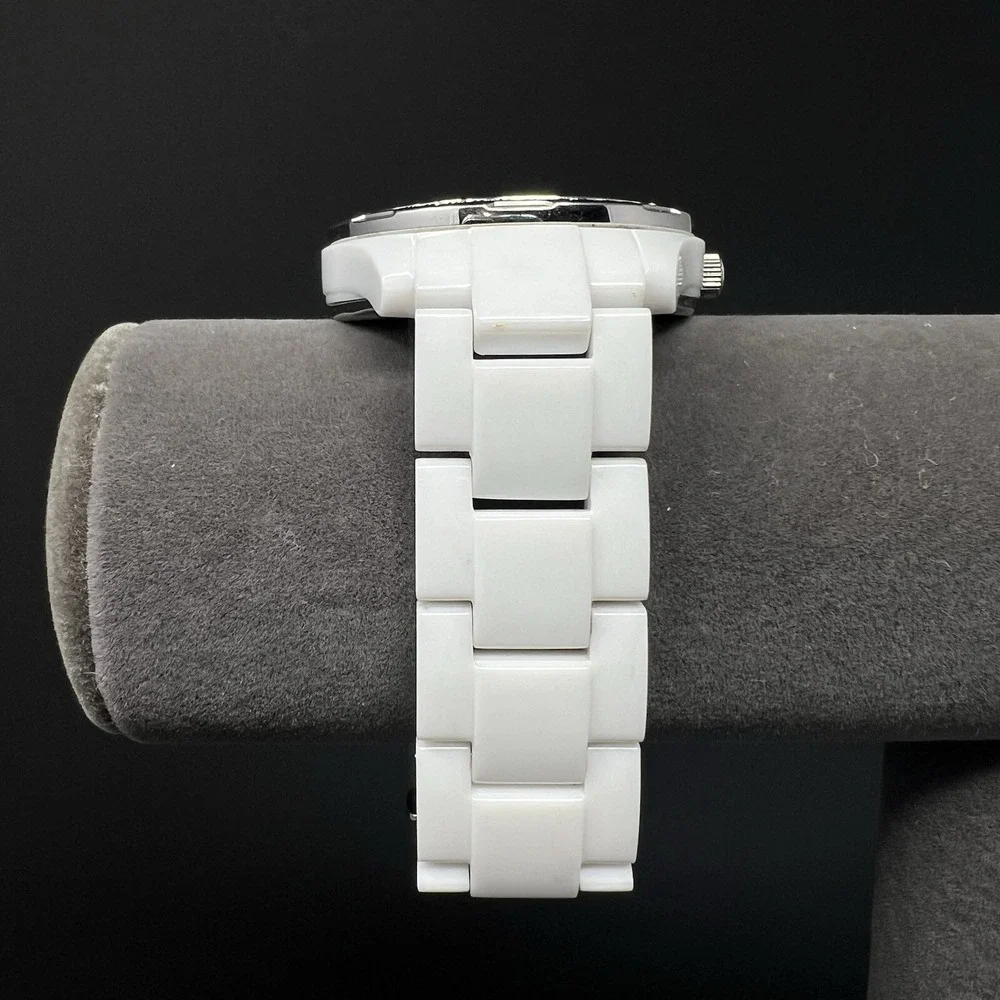 Relic Women's Watch White Band Analog Rhinestone Bezel 165FT Water Resistant